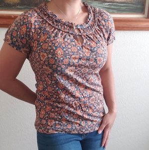 Chaps Denim S Floral Print Shirt